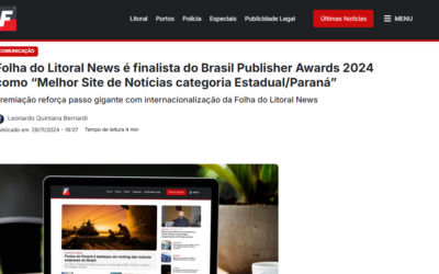 Folha do Litoral News é finalista no Brasil Publisher Awards